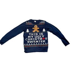 Gingerbread Man Ugly Christmas Sweater, L